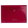 JAM Paper® Plastic Envelopes with VELCRO® Brand Closure, Letter Booklet, 9.75 x 13, Red Poly, 12/pac