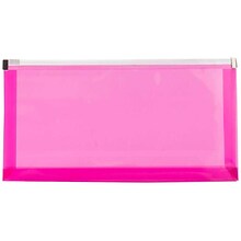 JAM Paper® #10 Plastic Envelopes with Zip Closure, 5 x 10, Fuchsia Pink Poly, 12/pack (921Z1FU)