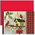 JAM Paper® Christmas Holiday Cards Set, Home for the Holidays Christmas Cardinals, 18/pack (526854400)