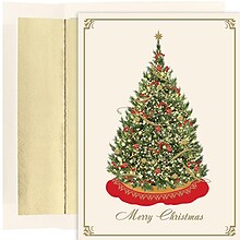 JAM Paper® Christmas Cards Set, Elegant Tree, 16/Pack (526851400)