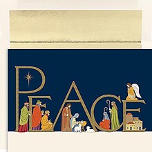 JAM Paper® Christmas Holiday Cards Set, Peace and Joy Peaceful Night, 16/pack (526837400)