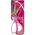 Plus Corporation 8 All-Purpose Curved Blade Scissors, Pink