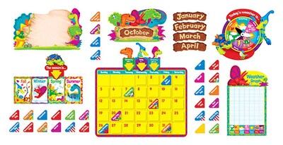 Trend Enterprises® 17 1/2 x 23 Calendar Bulletin Board Set, Dino-Mite Pals™
