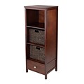 Winsome 94316 Pantry Cupboard with 2 Baskets; Antique Walnut