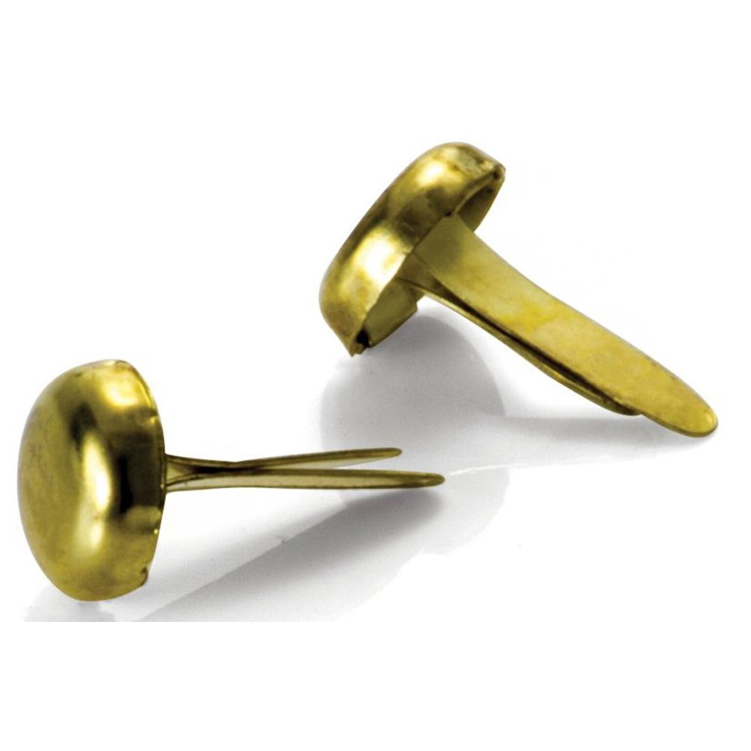 Officemate Round Head Fasteners, 1/2 Shank, Brass, 100/Box (OIC99802)