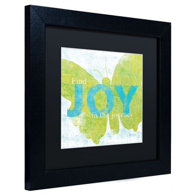 Trademark Sue Schlabach "Letterpress Joy" Art, Black Matte With Black Frame, 11" x 11"