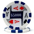 Trademark Poker 11.5g 4 Aces Premium $5000 Poker Chips, Blue, 50/Set (886511330191)