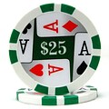 Trademark Poker 11.5g 4 Aces Premium $25 Poker Chips, Green, 100/Set (886511331860)