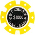 Trademark Poker 12g Casino Las Vegas Coin Inlay $1000 Poker Chips, Yellow, 50/Set (886511330788)