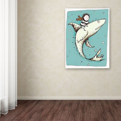 Trademark Carla Martell "Fish Boy" Gallery-Wrapped Canvas Art, 14" x 19"