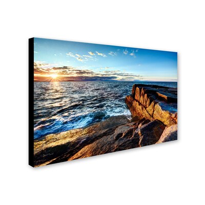 Trademark David Ayash "Sunrise Over the Atlantic in Maine" Gallery-Wrapped Canvas Art, 22" x 32"