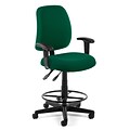 OFM Posture 118-2-AA-DK-807 Fabric Task Stool with Arms, Green