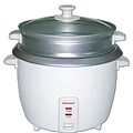 Brentwood® 5-Cup Metal Rice Cooker With Steamer; White