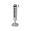 Optimus 3-Speed 35 Pedestal Tower Fan With Remote Control and LED; Silver