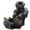 Kenroy Home Log Pour 50054WDG 26.5 Outdoor Floor Fountain; Wood Grain