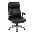 Office Star WorkSmart Eco Leather Executive Chair, Adjustable Arms, Black