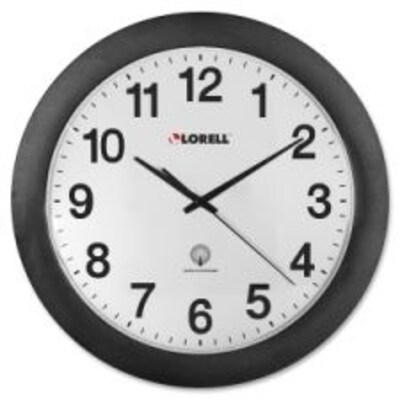 Lorell Radio Controlled Wall Clock, Black