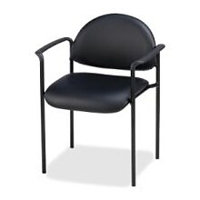 Lorell Vinyl Reception Guest Chair, Black (LLR69507)