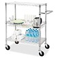 Lorell 3 Shelf Metal Mobile Rolling Cart with Wheels, Chrome (LLR84858)