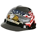 Mine Safety Appliances Freedom Series Polyethylene 4-Point Ratchet Suspension Short Brim Hard Hat, Black (10079479)