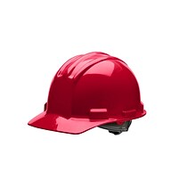 Bullard Polyethylene 4-Point Ratchet Suspension Short Brim Hard Hat, Red (51RDR)