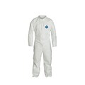 DuPont® Tyvek® Coverall, 3XL Size, Front Zipper, White, Serged Seams, 25/CT