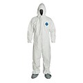 DuPont® Tyvek® Coverall, 3XL Size, Front Zipper, White, Elastic Wrist & Ankles, 25/CT