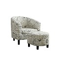 Monarch Specialties Inc. I 8058 Fabric Accent Chair and Ottoman, White