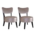 CorLiving™ Antonio Velvet Fabric Accent Chair, Soft Gray, 2/Pack