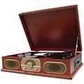 Studebaker SB6052 Wooden Turntable With AM/FM Radio & Cassette Player, Brown
