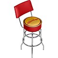 Trademark Global Stuckeys AR1100-STUC-W Steel Padded Swivel Bar Stool, Watermark