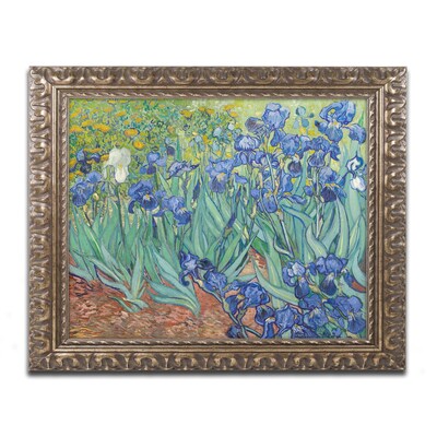Trademark Fine Art BL0317-G1620F Irises, 1889 by Vincent van Gogh 16 x 20 Framed Art