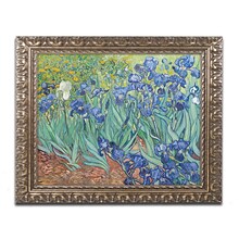 Trademark Fine Art BL0317-G1620F Irises, 1889 by Vincent van Gogh 16 x 20 Framed Art