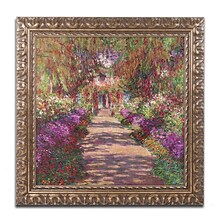 Trademark Fine Art BL01173-G1616F A Pathway in Monets Garden by Claude Monet 16 x 16 Framed Art