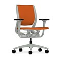 HON® Purpose® Mid-Back Office/Computer Chair, Upholstered, Adjustable Arms, Centurion Tangerine