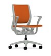HONÂ® PurposeÂ® Mid-Back Desk or Computer Chair, Upholstered, Fixed Arms, Centurion Tangerine