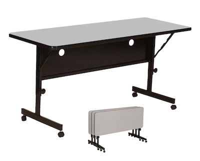 Correll 60-inch Laminate Flipper Training Table, Gray Granite