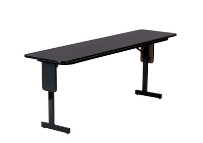 Correll 60-inch High-Pressure Laminate & Particle Board Panel Leg Folding Table, Black Granite