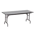Correll 48-inch Metal, Particle Board & Laminate Seminar Folding Table, Gray Granite