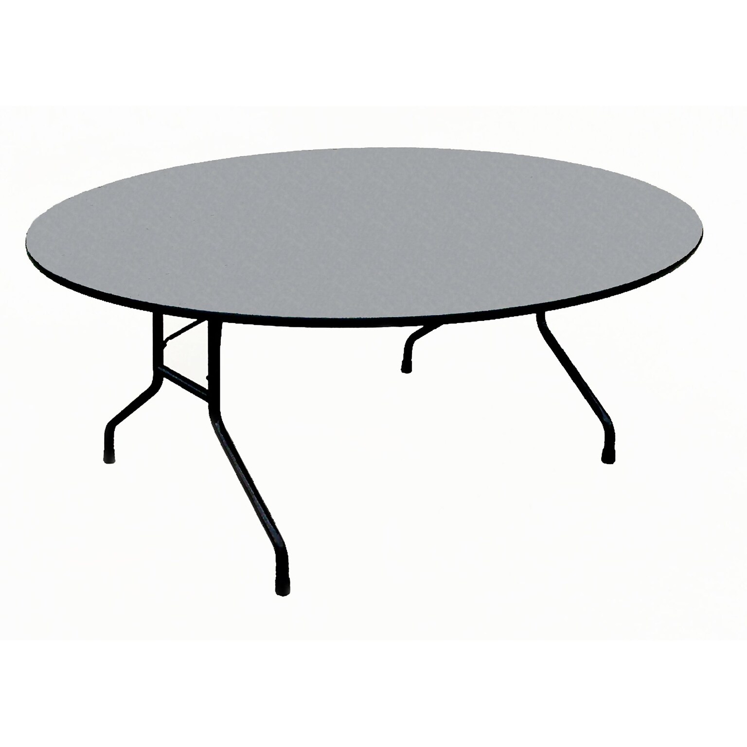 Correll Metal, Particle Board & Laminate High Pressure Round Folding Table, Gray Granite