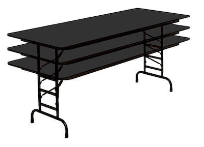 Correll 96-inch Metal, Particle Board & Laminate Rectangular Folding Tables, Black Granite