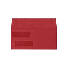 LUX Self Seal Security Tinted Double Window Envelope, 4 1/8 x 9 1/8, Ruby Red, 500/Pack (INVDW-18-
