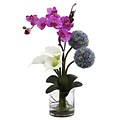 Nearly Natural 1334 Orchid & Ball flower Arrangement 26 x 15 inch, Multi Color