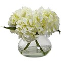 Nearly Natural 1356-CR Blooming Hydrangea with Vase, Cream