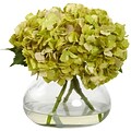 Nearly Natural 1357-GR Large Blooming Hydrangea with Vase, Green