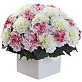 Nearly Natural 1372-MW Carnation Arrangement with Vase, Mauve & White