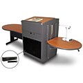 Marvel® 78 Keyhole Table With Lectern, Acrylic Doors & Handheld Mic, Steel, Cherry/Dark Neutral