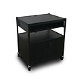 Marvel® 32 Media Projector Cart With 1 Pull-Out Front-Shelf, Cabinet & Bin, Steel, Black