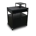 Marvel® 32 Media Projector Cart With 1 Pull-Out Front-Shelf & Electrical, Steel, Black