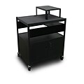 Marvel® 32 Media Projector Cart With 1 Pull-Out Side-Shelf & Cabinet, Steel, Black